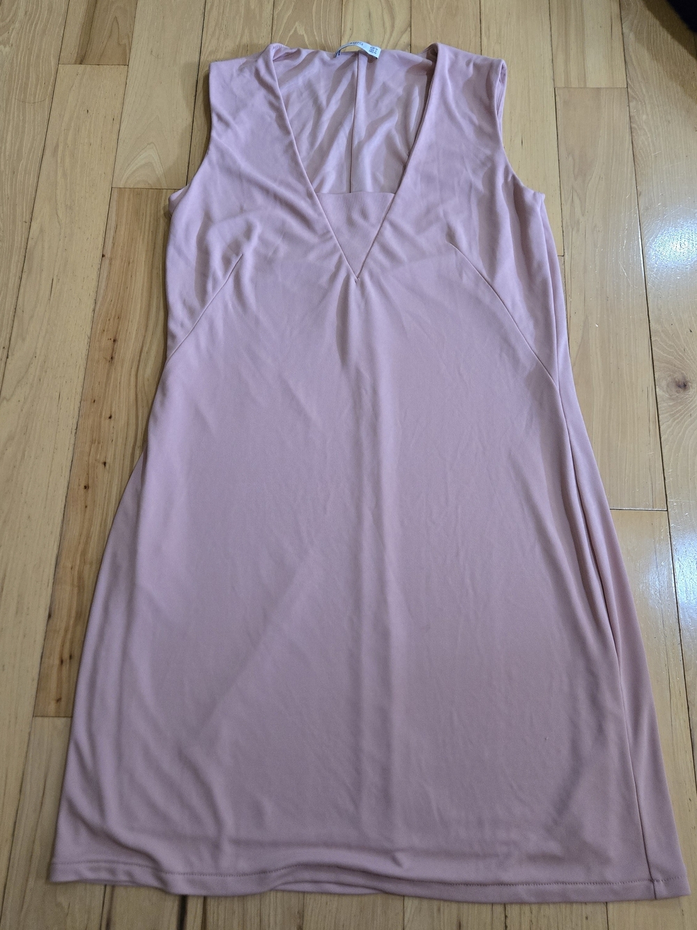 MNG Mango Pink Plunging V-Neck Shift Mini Dress